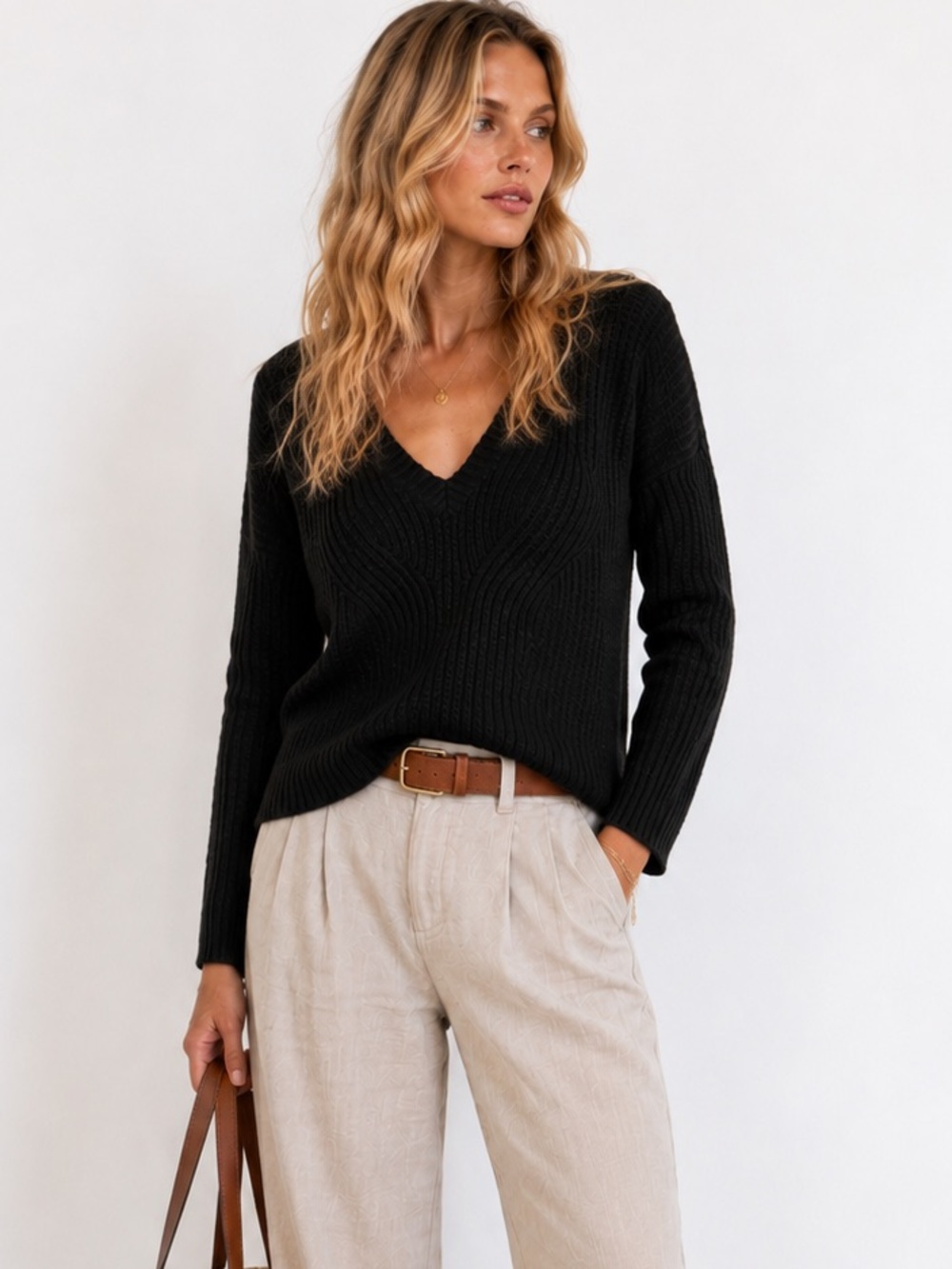 JOE’S | black angora blend V neck cozy soft casual sweater knit size XS